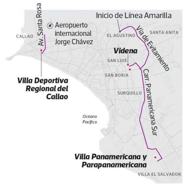 Lima 2019 24/7 purple lane exclusively used for the transport of athletes