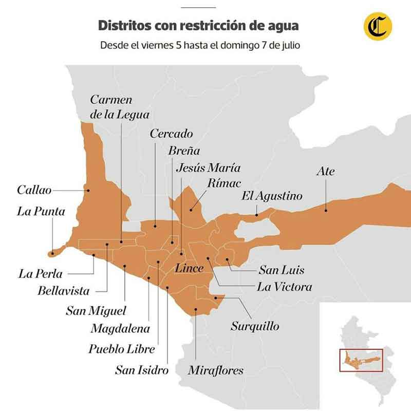 map districts without water el comercio