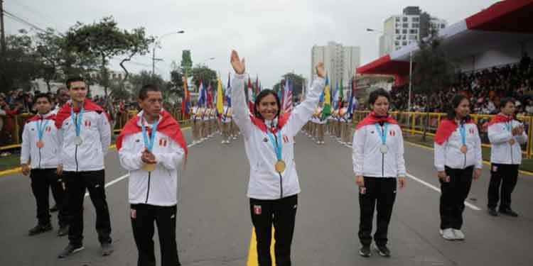 peruvian pan am medalists participate in the great military parade july 29 2019