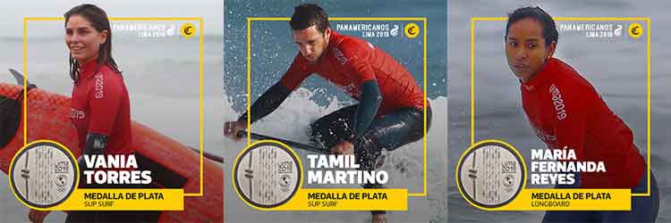 Lima 2019 Peruvian silver medalists in surfing