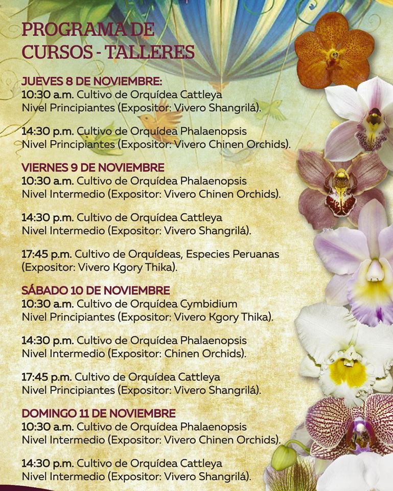 program expo orquideas 2018 lima