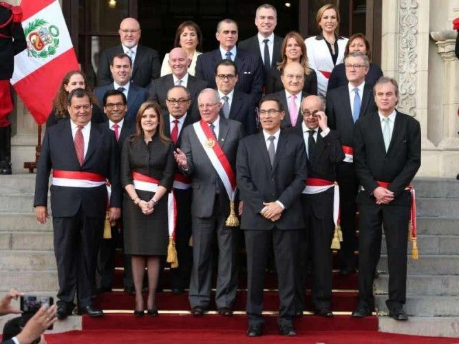 Peruvian President Pedro Pablo Kuczynski&#039;s new cabinet as of September 17, 2017; photo: Andina