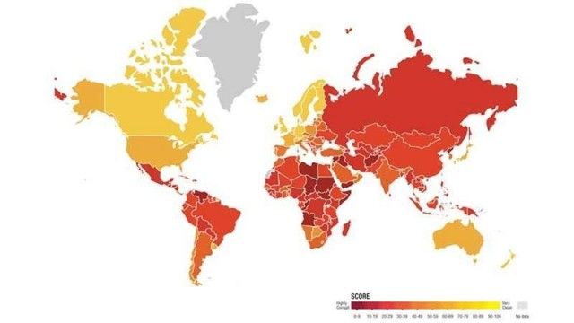 Corruption Perception Index 2018 – Global, South America and Peru